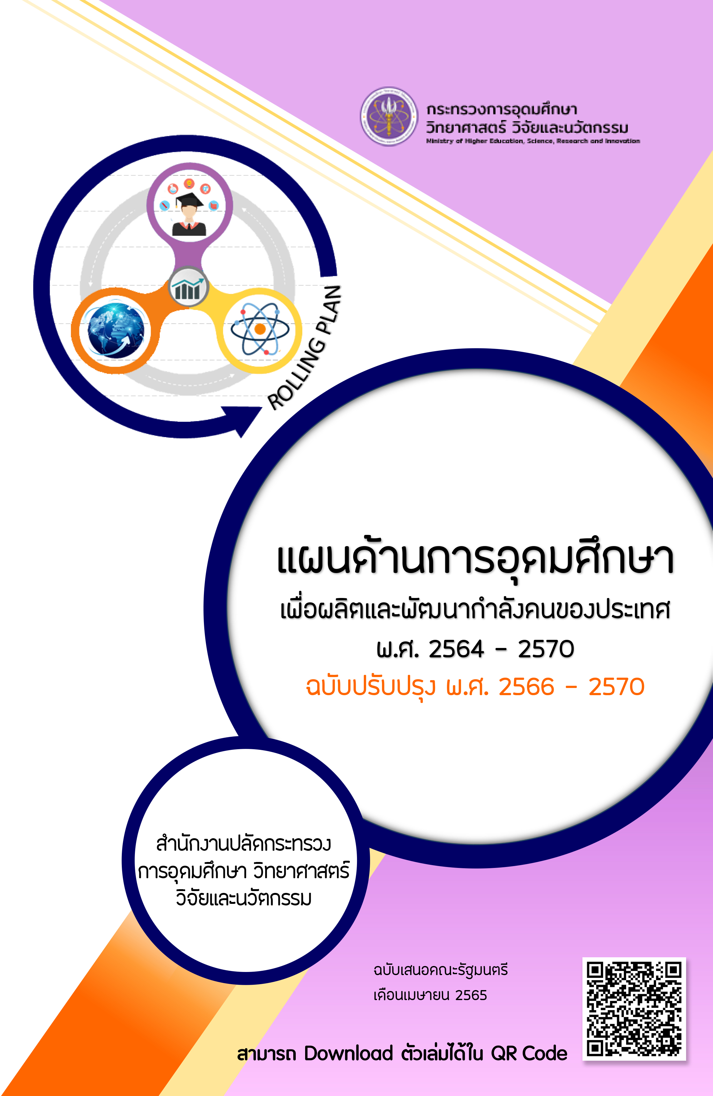 ปก แผนด้านการอุดมศึกษาเพื่อผลิตและพัฒนา
